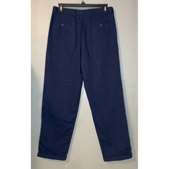 Vintage M. Gordon Corduroy Pants Men's 36x32 Navy Blue Straight Leg Cotton - Picture 2 of 4